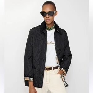 Burberry Nova Check Diamond-Quilted Pattern Black Jacket